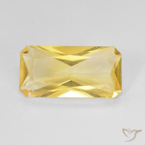3.17ct Natural Dorado medio Citrino, corte esmeralda, VVS