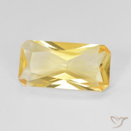 Citrino Dorado medio natural de 3.17 ct, Corte Octágono / Esmeralda, VVS