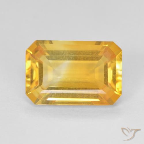3.70ct Natural Dorado Citrino, corte esmeralda, VVS-VS