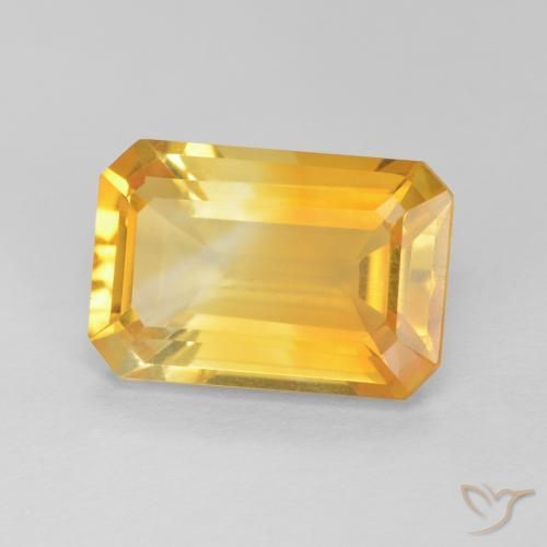 Citrino Dorado natural de 3.70 ct, Corte Octágono / Esmeralda, VVS-VS