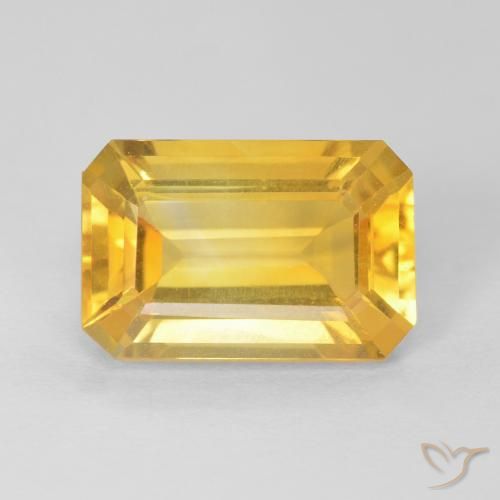3.80ct Natural Dorado Citrino, corte esmeralda, VVS-VS