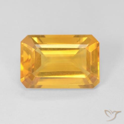 3.60ct Natural Dorado naranja Citrino, corte esmeralda, VVS-VS