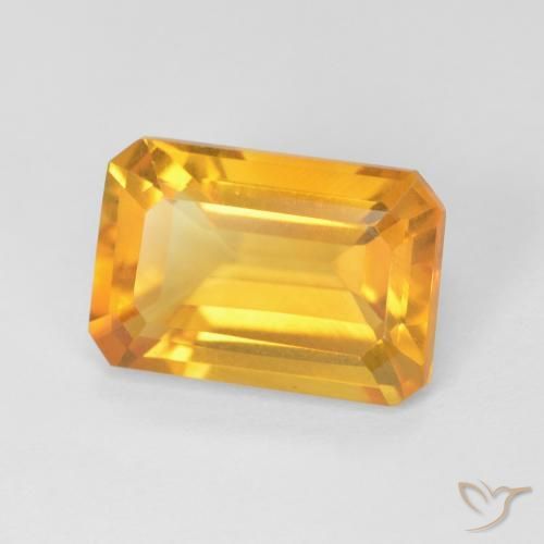 Citrino Dorado naranja natural de 3.60 ct, Corte Octágono / Esmeralda, VVS-VS