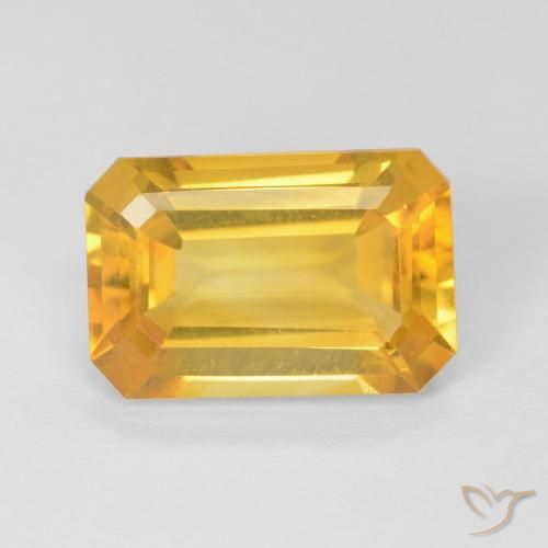 3.91ct Natural Dorado Citrino, corte esmeralda, VVS