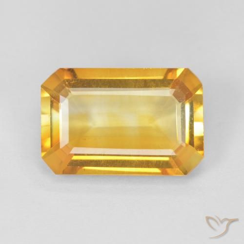 3.37ct Natural Dorado Citrino, corte esmeralda, VVS