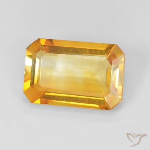 Citrino Dorado natural de 3.37 ct, Corte Octágono / Esmeralda, VVS