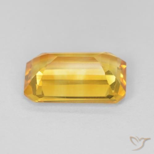 Citrino Dorado natural de 3.37 ct, Corte Octágono / Esmeralda, VVS
