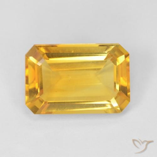 3.81ct Natural Dorado Citrino, corte esmeralda, VVS