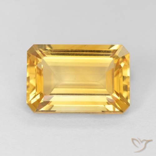 4.10ct Natural Dorado claro Citrino, corte esmeralda, VVS