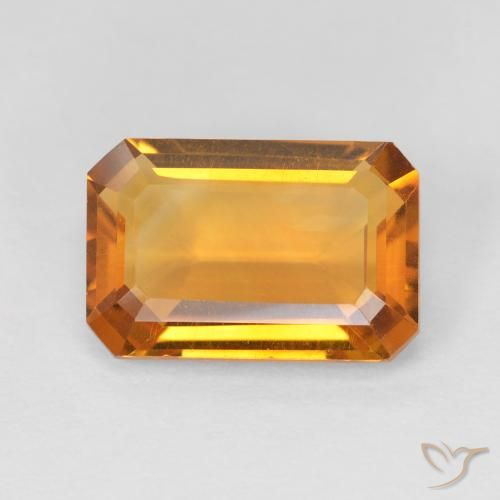 3.50ct Natural Oro Citrino, corte esmeralda, VVS