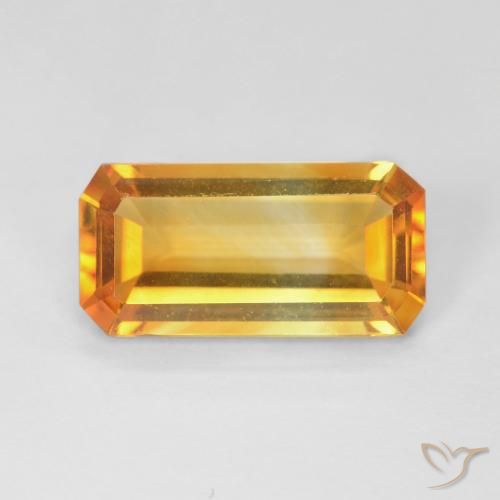 3.41ct Natural Oro Citrino, corte esmeralda, VVS
