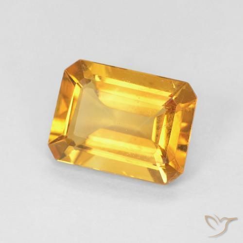 Citrino Naranja dorado intenso natural de 1.25 ct, Corte Octágono / Esmeralda, VS