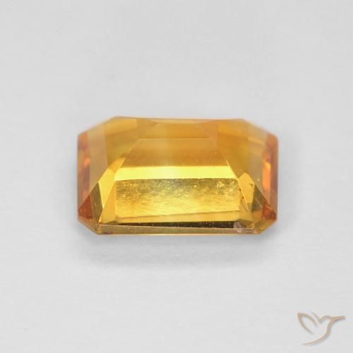 Citrino Naranja dorado intenso natural de 1.25 ct, Corte Octágono / Esmeralda, VS
