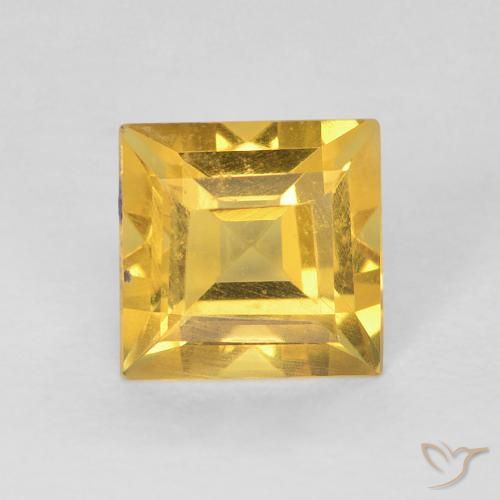 0.90ct Natural Dorado medio Citrino, Cuadrado, VS