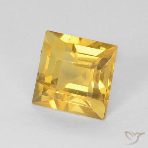 Citrino Dorado medio natural de 0.90 ct, Cuadrado, VS