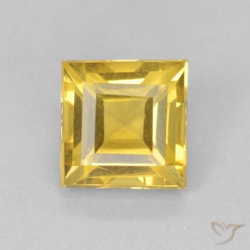1.07ct Natural Dorado medio Citrino, Cuadrado, VS
