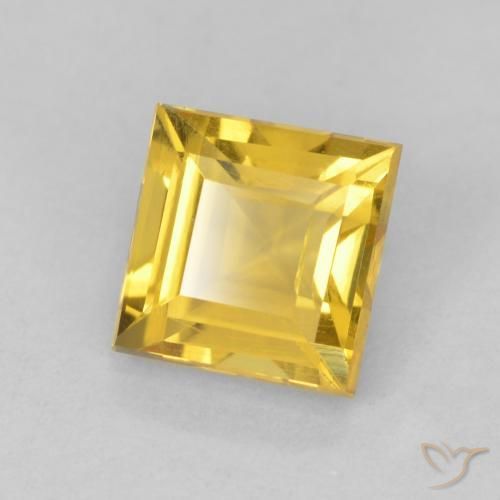 Citrino Dorado medio natural de 1.07 ct, Cuadrado, VS