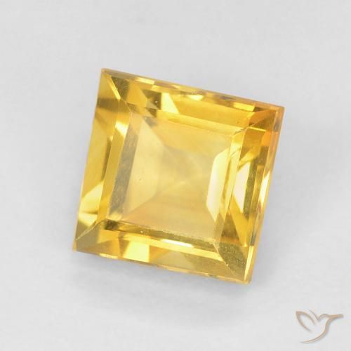 Citrino Dorado medio natural de 0.94 ct, Cuadrado, VS