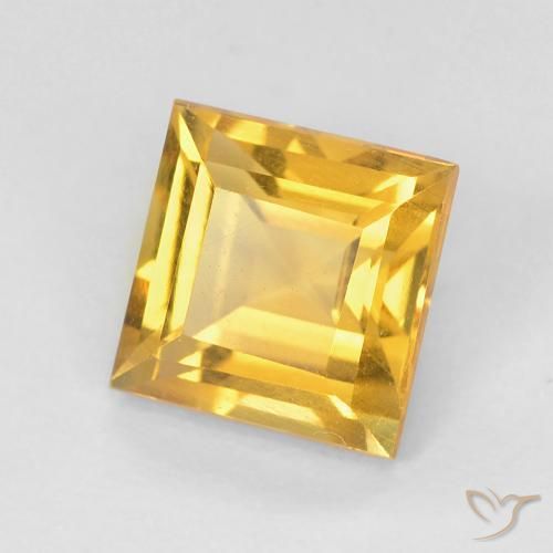 Citrino Dorado claro natural de 1.06 ct, Cuadrado, VS