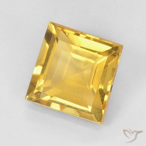 Citrino Dorado natural de 1.22 ct, Cuadrado, VVS-VS