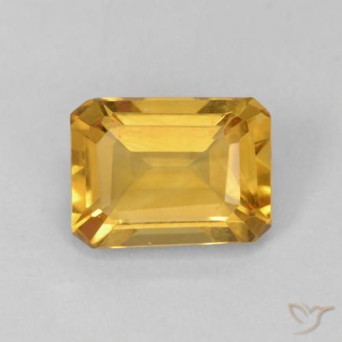 1.31ct Natural Dorado medio Citrino, corte esmeralda, VVS