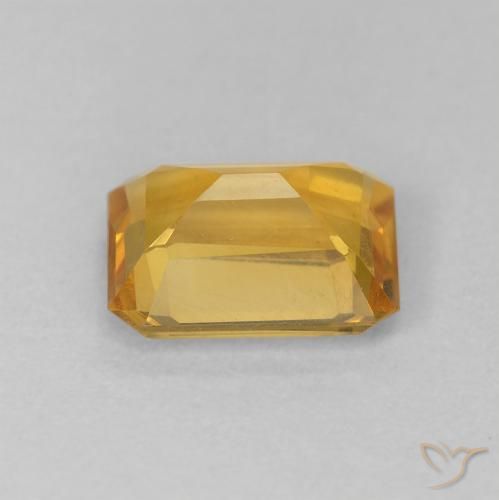 Citrino Dorado medio natural de 1.31 ct, Corte Octágono / Esmeralda, VVS