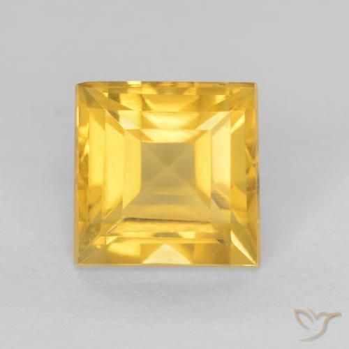 1.24ct Natural Dorado medio Citrino, Cuadrado, VS