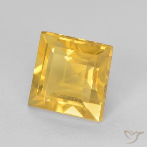 Citrino Dorado medio natural de 1.24 ct, Cuadrado, VS