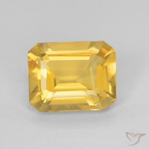1.25ct Natural Dorado medio Citrino, corte esmeralda, VVS-VS
