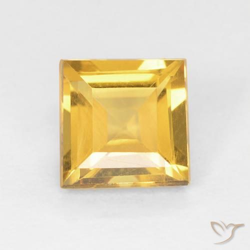 1.00ct Natural Dorado claro Citrino, Cuadrado, VVS-VS
