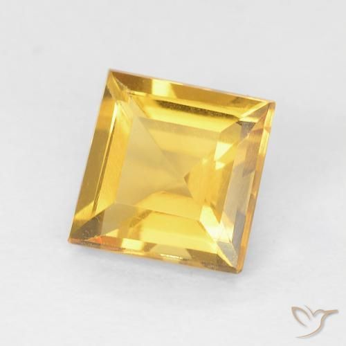 Citrino Dorado claro natural de 1.00 ct, Cuadrado, VVS-VS