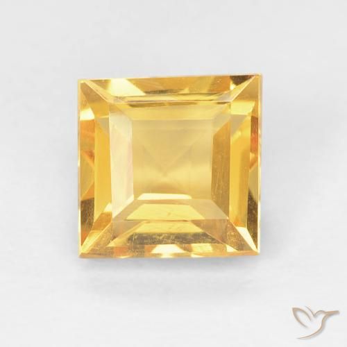 1.16ct Natural Dorado medio Citrino, Cuadrado, VVS