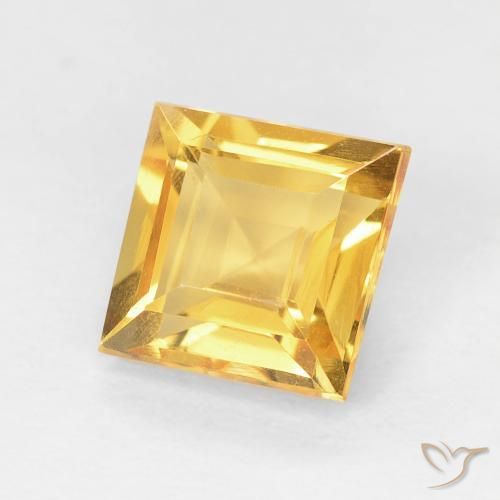 Citrino Dorado medio natural de 1.16 ct, Cuadrado, VVS