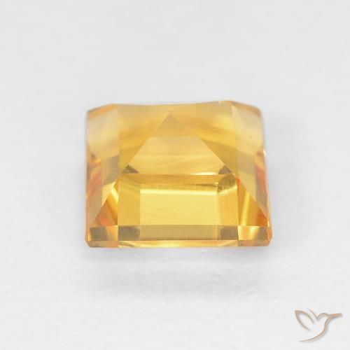 Citrino Dorado medio natural de 1.16 ct, Cuadrado, VVS