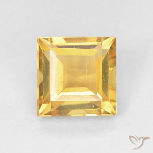 1.07ct Natural Dorado medio Citrino, Cuadrado, VVS