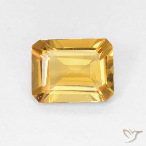 1.23ct Natural Dorado medio Citrino, corte esmeralda, VVS