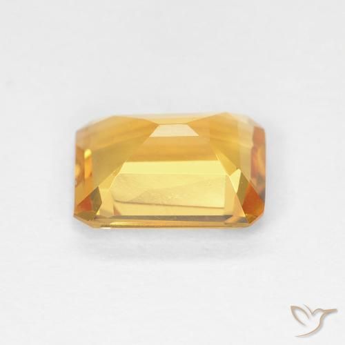 Citrino Dorado medio natural de 1.23 ct, Corte Octágono / Esmeralda, VVS