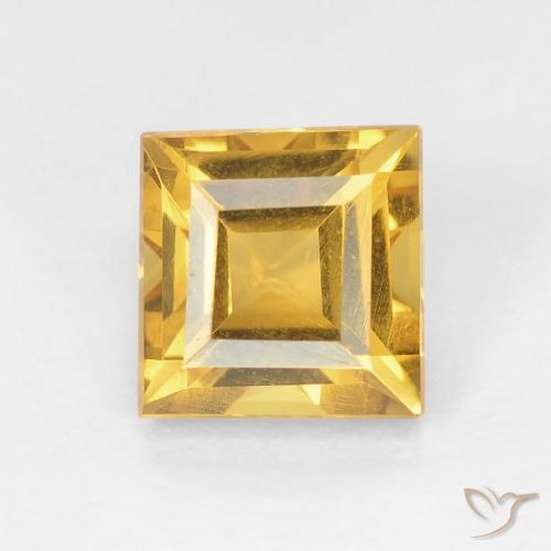 1.14ct Natural Dorado medio Citrino, Cuadrado, VVS