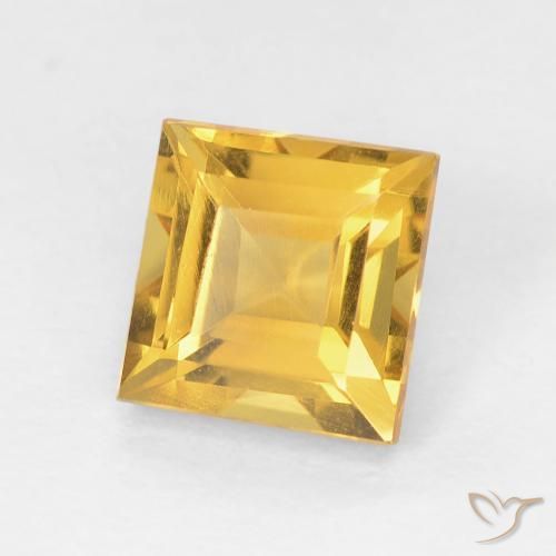 Citrino Dorado medio natural de 1.14 ct, Cuadrado, VVS
