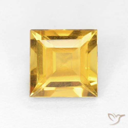 1.05ct Natural Dorado claro Citrino, Cuadrado, VVS
