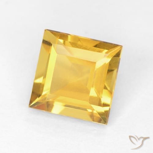 Citrino Dorado claro natural de 1.05 ct, Cuadrado, VVS