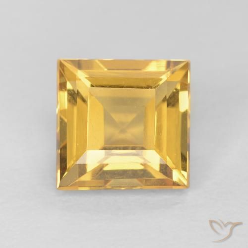 1.13ct Natural Dorado claro Citrino, Cuadrado, VVS