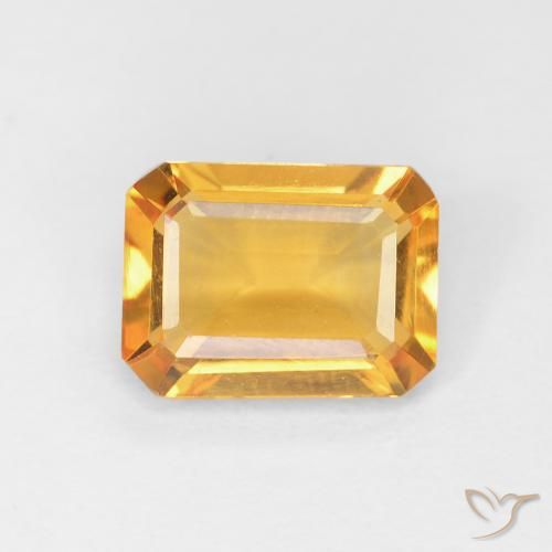1.27ct Natural Dorado naranja Citrino, corte esmeralda, VVS