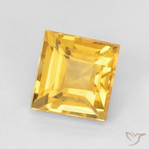 Citrino Dorado claro natural de 1.13 ct, Cuadrado, VVS