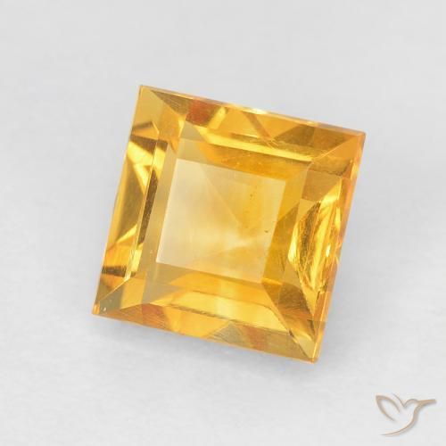 Citrino Dorado claro natural de 1.02 ct, Cuadrado, VVS