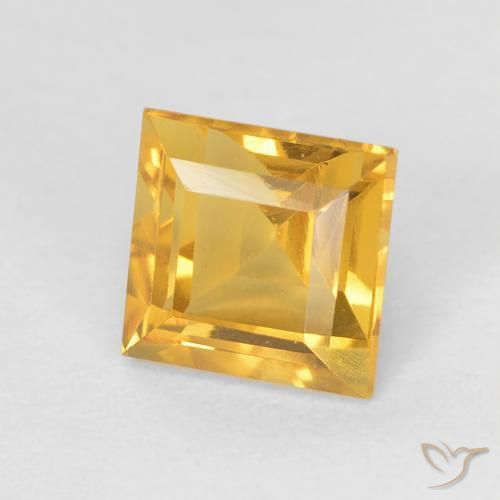 Citrino Dorado claro natural de 1.10 ct, Cuadrado, VVS