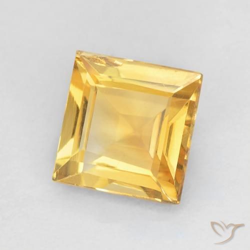 Citrino Dorado claro natural de 0.93 ct, Cuadrado, VVS
