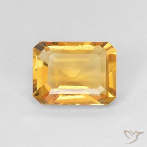 1.36ct Natural Medium Light-Golden Citrino, corte esmeralda, VVS