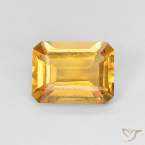 1.33ct Natural Naranja dorado Citrino, corte esmeralda, VVS