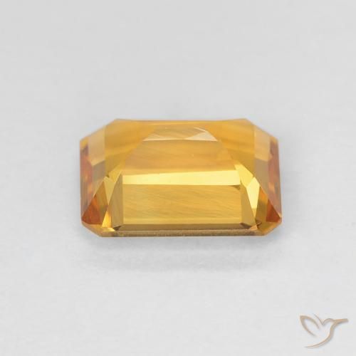 Citrino Naranja dorado natural de 1.33 ct, Corte Octágono / Esmeralda, VVS